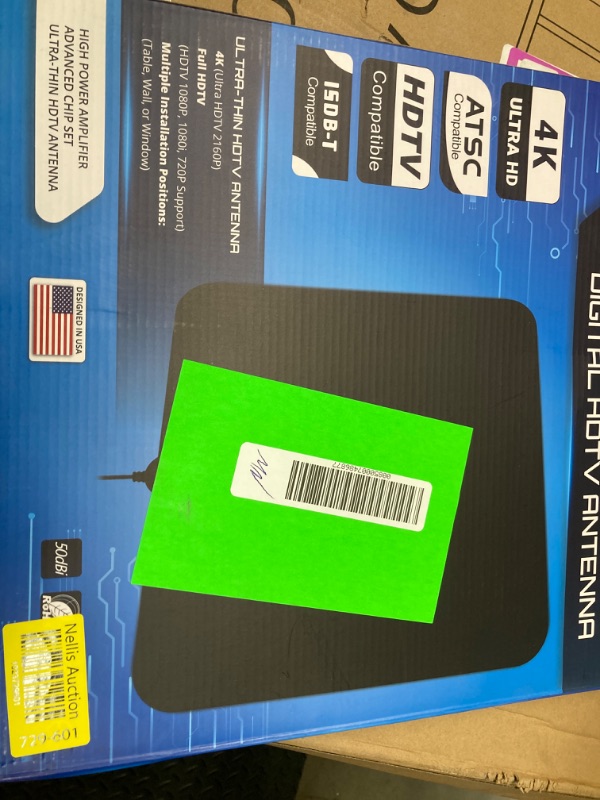 Photo 2 of 330 Mile Long Range Signal Reception HDTV Black Indoor Antenna [Early Release 2025 Chipset], Signal Booster with 16.5 ft Coax Cable by Mata1-USA