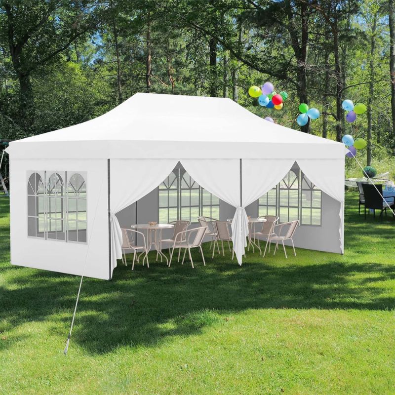 Photo 1 of GVDV 10' x 20' Pop up Canopy Tent Party Tent Outdoor Event Instant Tent Gazebo with Removable Sidewalls and Carry Bag, White
