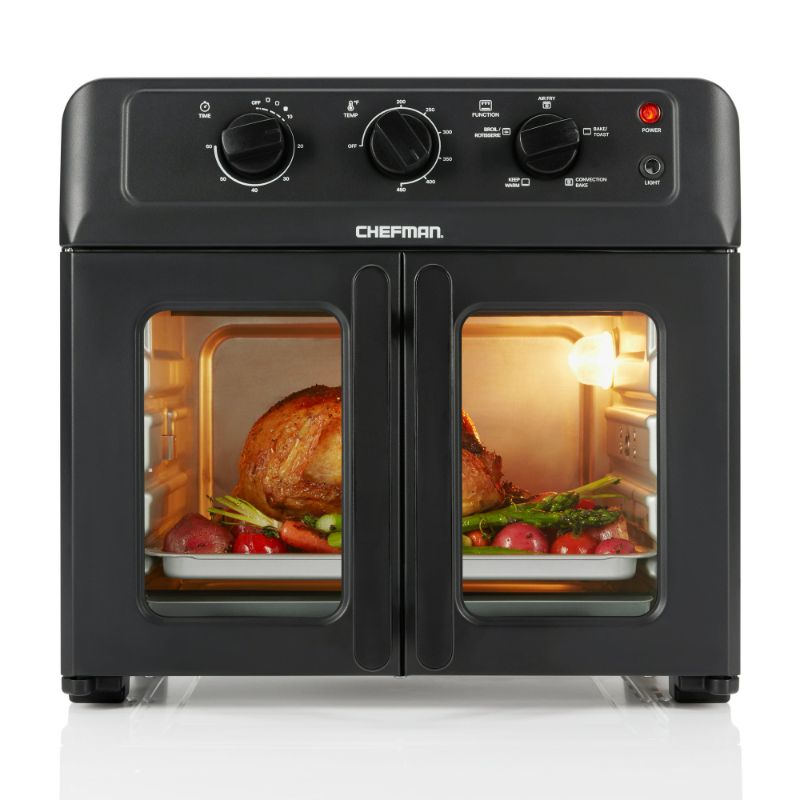 Photo 1 of Chefman XL Air Fryer Oven w/ French Doors, 26 Qt Capacity, 5 Functions - Black, New
