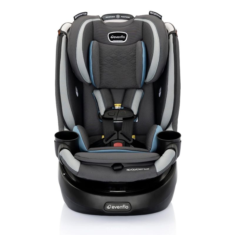 Photo 1 of Evenflo Revolve360 Slim 2-in-1 Rotational Car Seat with Quick Clean Cover (Stow Blue)
