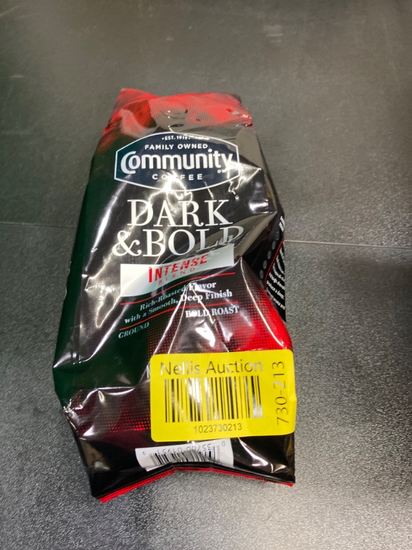 Photo 2 of Community Coffee Dark & Bold Intense Blend, Dark Roast Ground Coffee, 12 Ounce Bag (Pack of 1) Intense Blend 12 Ounce (Pack of 1)