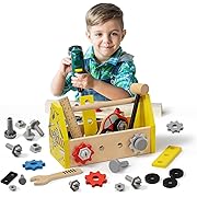 Photo 1 of (33-Piece) Wooden Kids Tool Set with Tool Box and Accessory Kits -Toddler Tools Set - Montessori Educational STEM Toys for 2 3 4 5 6 Year Old Boys Girls,Best Pretend Play Birthday Gift
