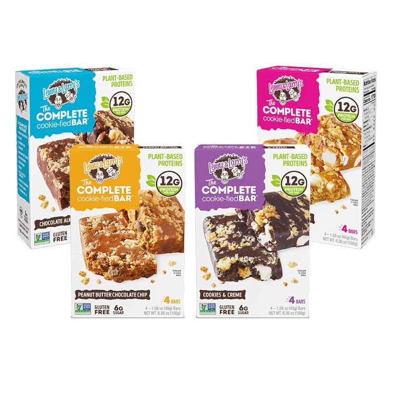 Photo 1 of 
Lenny & Larry's Cookie-fied 16-Bar, 4 Flavor Variety Pack, Plant-Based Protein Bars, Gluten Free, Vegan Non-GMO 16-Count