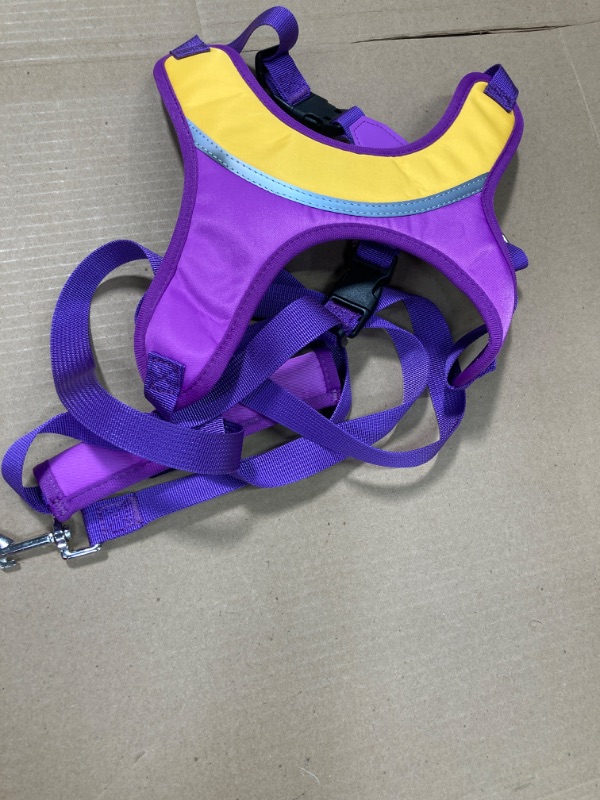 Photo 2 of BEYFIRG_ Dog Harness and Leash Set for Small and Medium sized Dogs, Lightweight & Soft Puppy Harness, Adjustable and Reflective Harness Set for Training, Walking (XL, PURPLE) XL(Chest:23.5~26.5“?* Notice Chest Size PURPLE