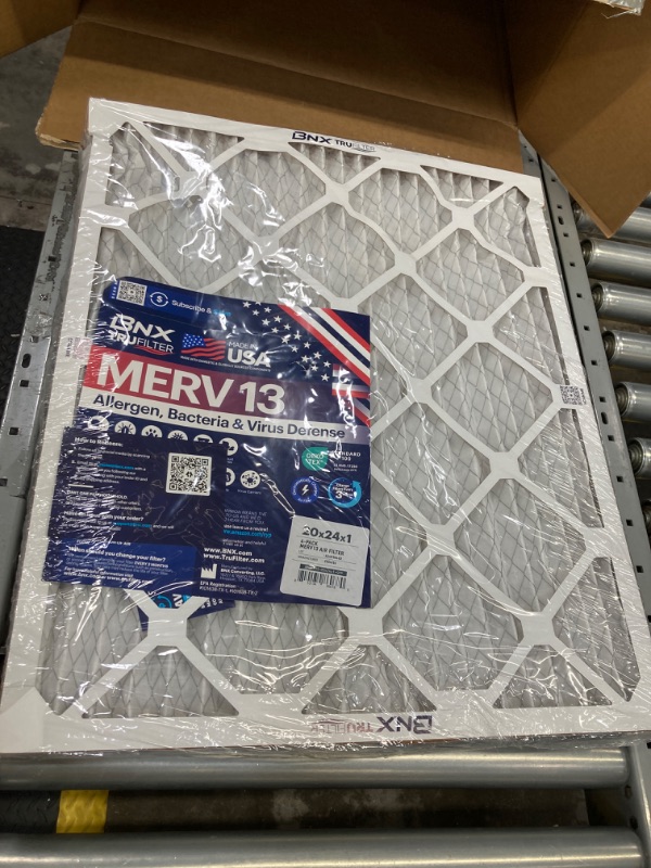 Photo 3 of BNX TruFilter 20x24x1 Air Filter MERV 13 (4-Pack) - MADE IN USA - Electrostatic Pleated Air Conditioner HVAC AC Furnace Filters for Allergies, Pollen, Mold, Bacteria, Smoke, Allergen, MPR 1900 FPR 10 20x24x1 4-Pack