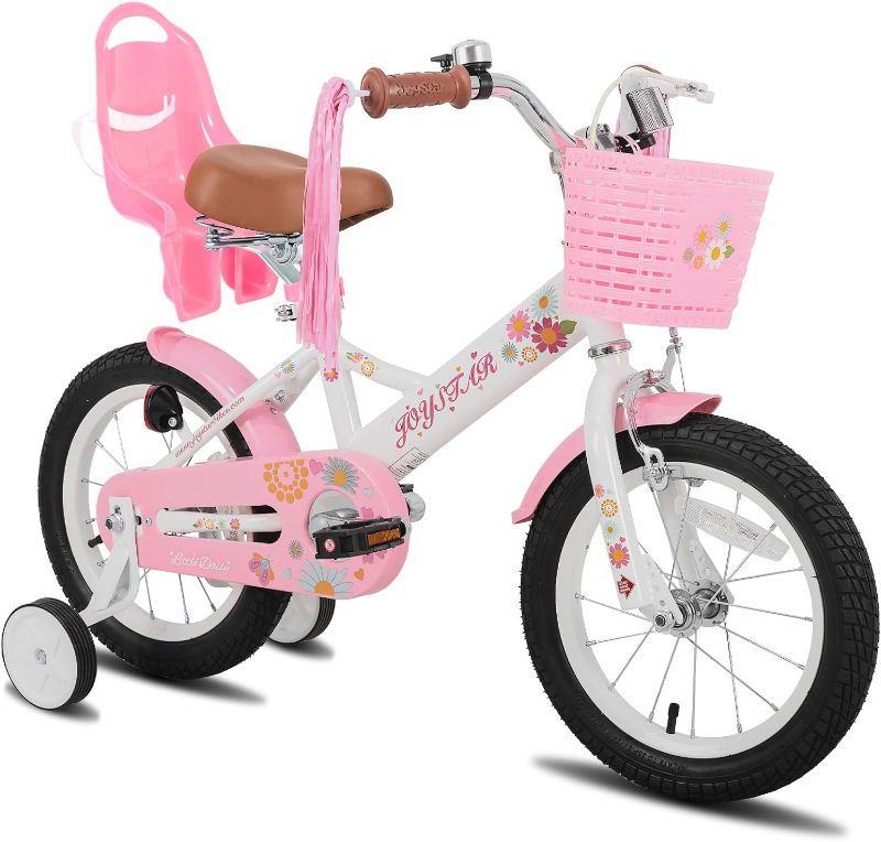 Photo 1 of ***LOOSE PARTS, UNKNOWN IF MISSING ANY PARTS*** JOYSTAR Little Daisy Kids Bike for Girls Boys Ages 2-7 Years, 12 14 16 Inch Girls Bikes with Doll Bike Seat & Streamers, Boys Bikes with Flag & Number Plate, Multiple Colors