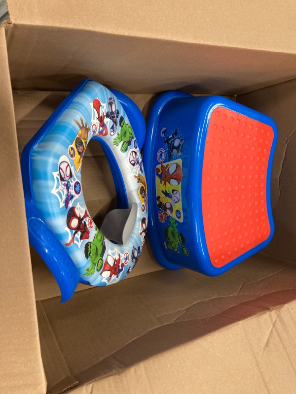 Photo 2 of *** ITEM IS USED***
Spidey and His Amazing Friends "Team Up" 2 Piece Essential Potty Training Set - Soft Potty Seat, Step Stool