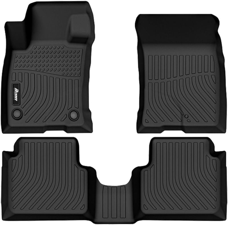 Photo 1 of  MOTORSPORTS 3D TPE Floor Mats, Compatible with 2022-2023 Ford Maverick Lariat, XL, XLT 2.0L, All Weather Waterproof Anti-Slip Floor Liners, Front 2nd Row Full Set Car Interior Accessories, Black