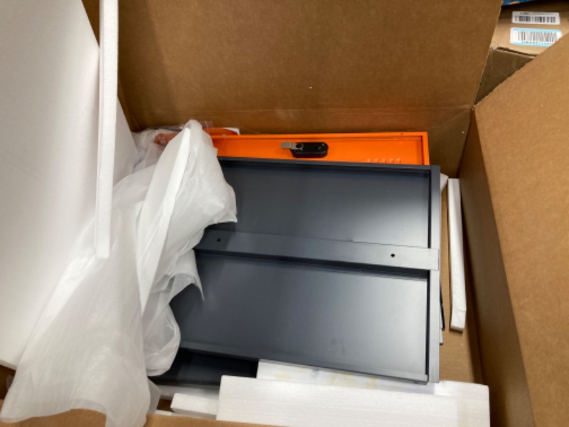 Photo 2 of ***LOOSE HARDWARE IN THE BOX, LIKELY MISSING PARTS*** 3.5CUB Locker Storage Cabinet, 19.7"H Metal Locker Storage Cabinet With 1 Doors, Small Metal Locker,Lockable Storage Cabinet,for employees,Office,Kids locker - Assembly Required(Vibrant Orange) Vibrant