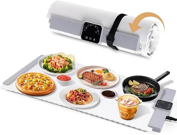 Photo 1 of Electric Warming Tray - Full Surface Heating,Rollable & Portable,Premium Silicone Nano-Material,5 Temperature Settings,Auto Shut-Off -Versatile Food Warmer for Gatherings,Parties,Everyday Use
