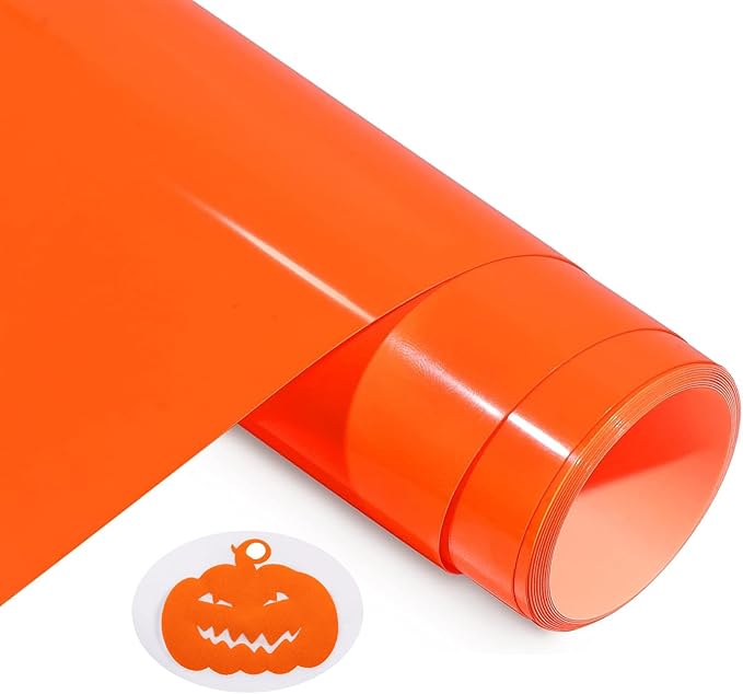 Photo 1 of  Heat Transfer Vinyl Orange Puffy HTV 10" x 6FT 3D Foaming Heat Press Iron on Vinyl for T Shirt Garment Fabric Clothing