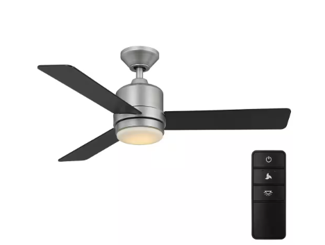 Photo 1 of Castlegate 44 in. Integrated LED Indoor Silver Ceiling Fan with 3 Reversible Blades, Light Kit and Remote Control
