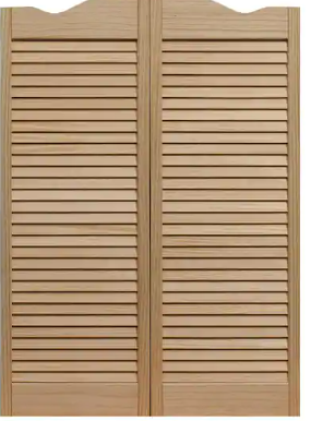 Photo 1 of 36 in. x 42 in. Dixieland Louvered Unfinished Pine Wood Saloon Door
