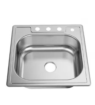 Photo 1 of 25 in. Drop in Single Bowl 20-Gauge Stainless Steel Kitchen Sink
