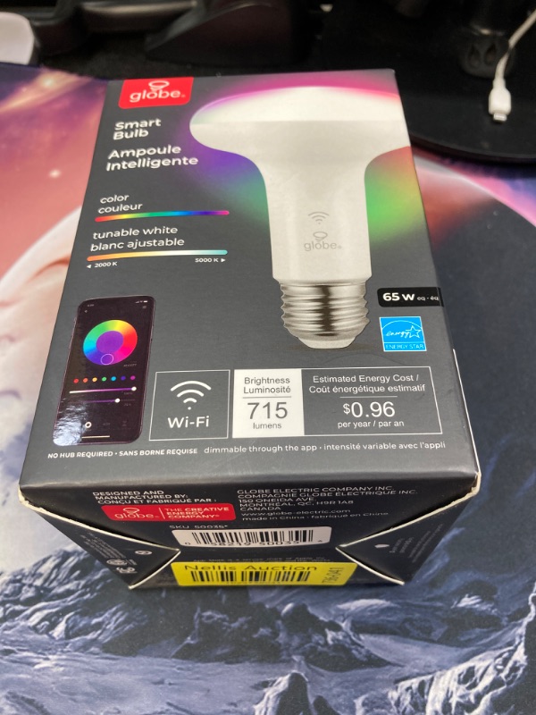 Photo 2 of 65-Watt Equivalent E26 Base BR30 Wi-Fi Smart LED Light Bulb Color Changing RGB and Tunable White