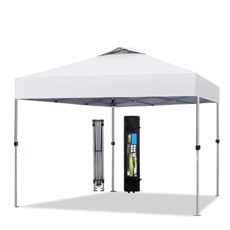 Photo 1 of ** SEE  NOTE ***Summit Living 10x10ft Pop-up Canopy Tent Straight Legs Instant Canopy for Outside with Wheeled Bag - White