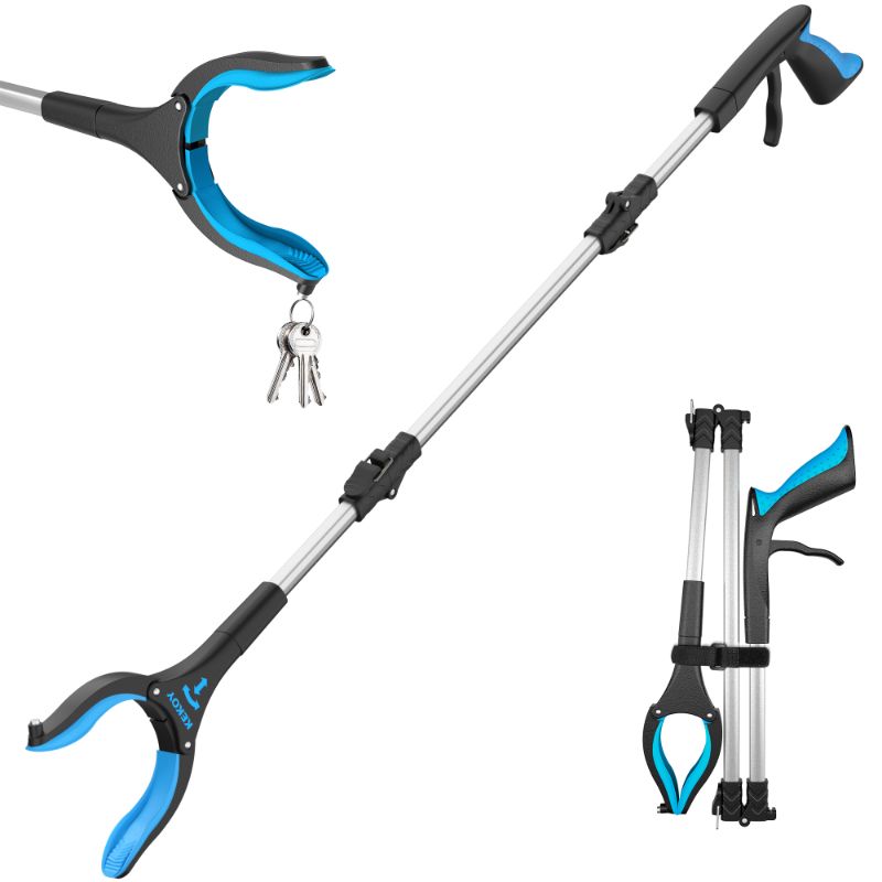 Photo 1 of **** see note ****36" Extra Long Reacher Grabber Tool, Kekoy Foldable Trash Grabber Reaching Aid Pick up Tool Blue