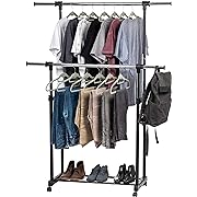 Photo 1 of *** see note***Portable Double-Rod Height Adjustable Clothes Rack with Extendable Bar