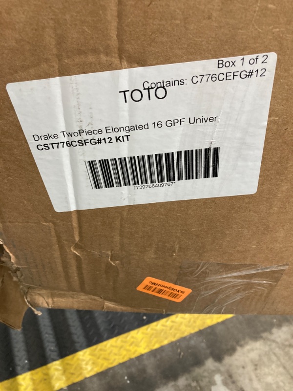 Photo 2 of ** see note ***TOTO Drake Elongated 1.6 GPF TORNADO FLUSH Toilet with CEFIONTECT, Cotton  - CST776CSG#01