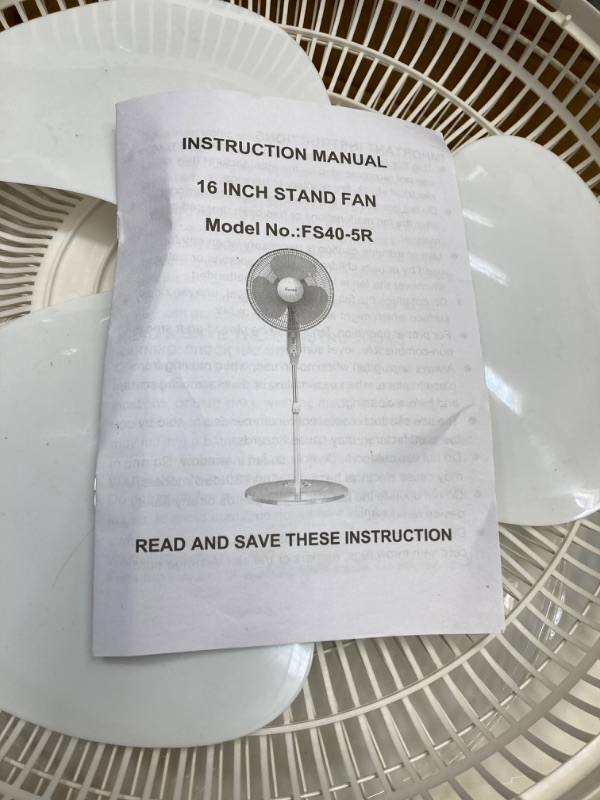 Photo 3 of *** see note***Ifanze Pedestal Fan, 16" Adjustable Oscillating DC Standing Fan with Remote for Home, 3 Speeds, Less Noise Cooling Fan, White