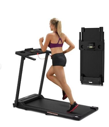 Photo 1 of 300 lbs Portable Folding Treadmill, 3.0 HP Foldable Compact Treadmill for Home Office, Walking Running Treadmill with LED Display for Exercise