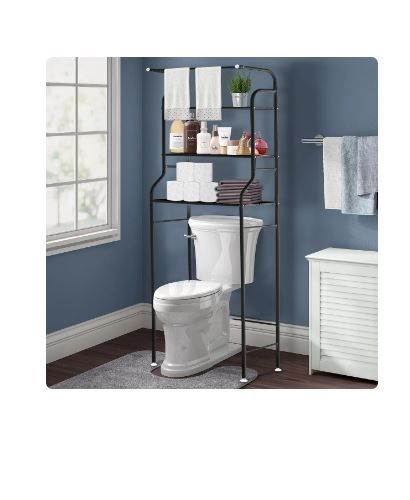 Photo 1 of HONEIER over the Toilet Storage 3 Tier Bathroom Shelf 62*24*10 inch Metal Bathroom Organizer Over Toilet Bathroom Storage Rack