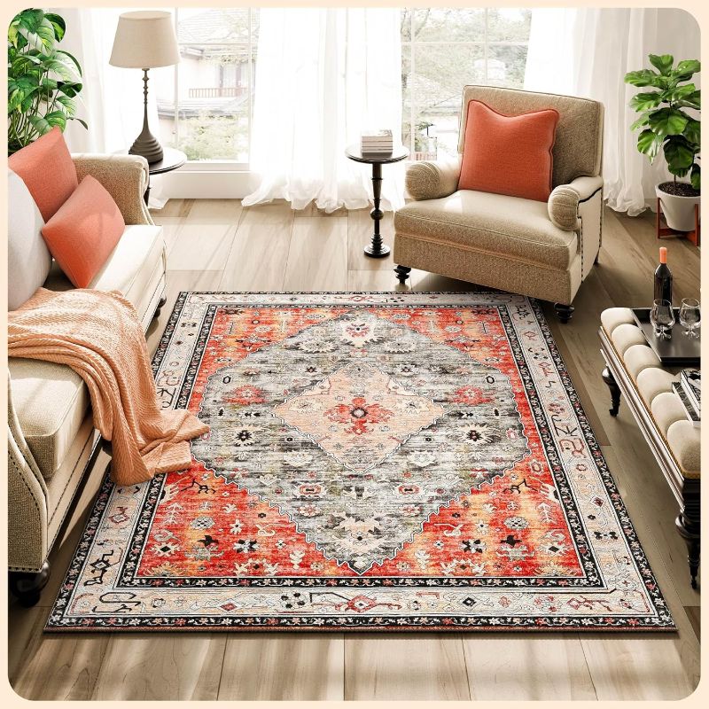 Photo 1 of 
Roll over image to zoom in







7 VIDEOS
Istana Rugs 3x5 - Red & Teal 3x5 Washable Rug - Kid & Pet Friendly Dining Room Rugs for Under Table - Non Shedding 3x5 Rugs - Foldable Non Slip Area Rug - Eco-Friendly Materials for Red 