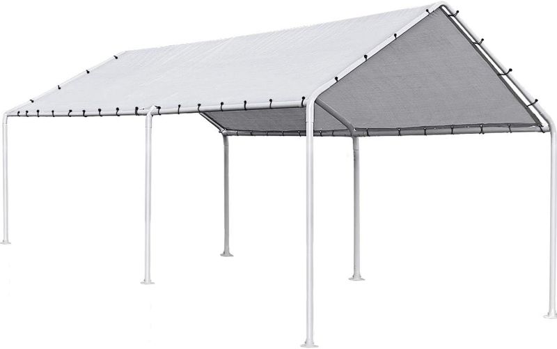 Photo 1 of 
FDW Carport Car Port Party Tent Car Tent 10x20 Canopy Tent Metal Carport Kits Outdoor Garden Gazebo, Not Good for Strong Wind Conditio