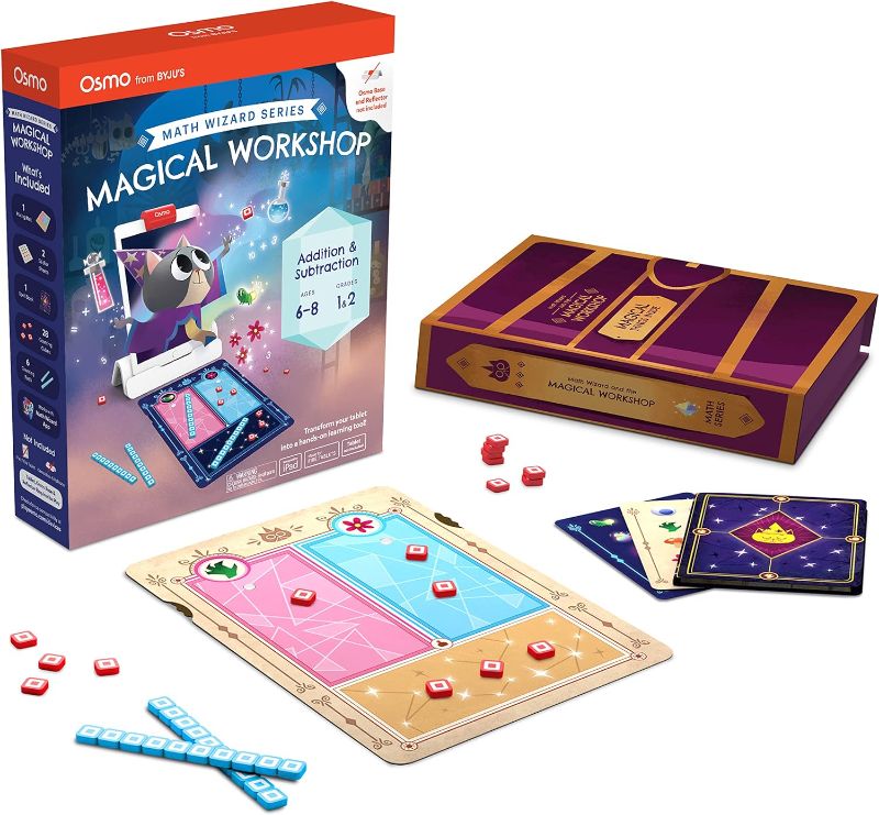 Photo 1 of 
Osmo - Math Wizard and the Magical Workshop for iPad & Fire Tablet - Ages 6-8/Grades 1-2 -Addition & Subtraction-Curriculum-Inspired-STEM Toy Gifts for Kids,Boy & Girl-Ages 6 7 8 (Osmo Base Required)