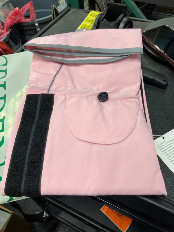 Photo 1 of CRIDENG Dog Raincoats for Large Dogs Waterproof Dog Jackets for Outdoor Sporting Reflective Dog Poncho with Adjustable Belt Dog Poop Bag Holders Dog Trackers Pocket - Size L to 4XL - Pink- 4XL
