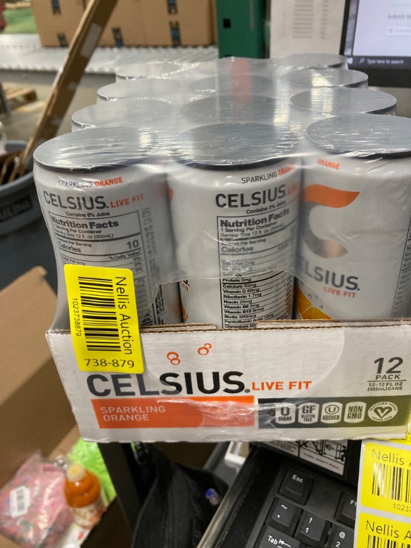 Photo 2 of CELSIUS Sparkling Orange, Functional Essential Energy Drink 12 Fl Oz (Pack of 12) Sparkling Orange 12 Fl Oz (Pack of 12)