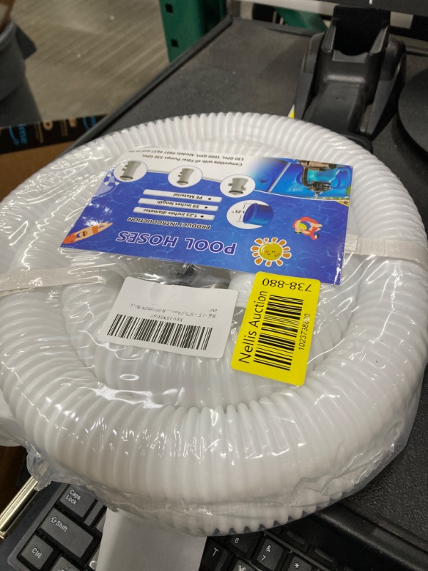 Photo 3 of 1.25" x 59" Pool Hoses for Above Ground Pools Diameter Replacement Hose and Pool Pipe Holders Pool Accessory Compatible with Filter Pumps 330 GPH 530 GPH 1000 GPH (White 2pcs)