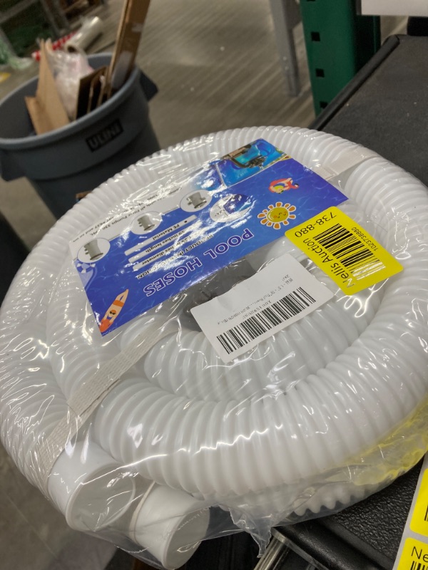 Photo 2 of 1.25" x 59" Pool Hoses for Above Ground Pools Diameter Replacement Hose and Pool Pipe Holders Pool Accessory Compatible with Filter Pumps 330 GPH 530 GPH 1000 GPH (White 2pcs)