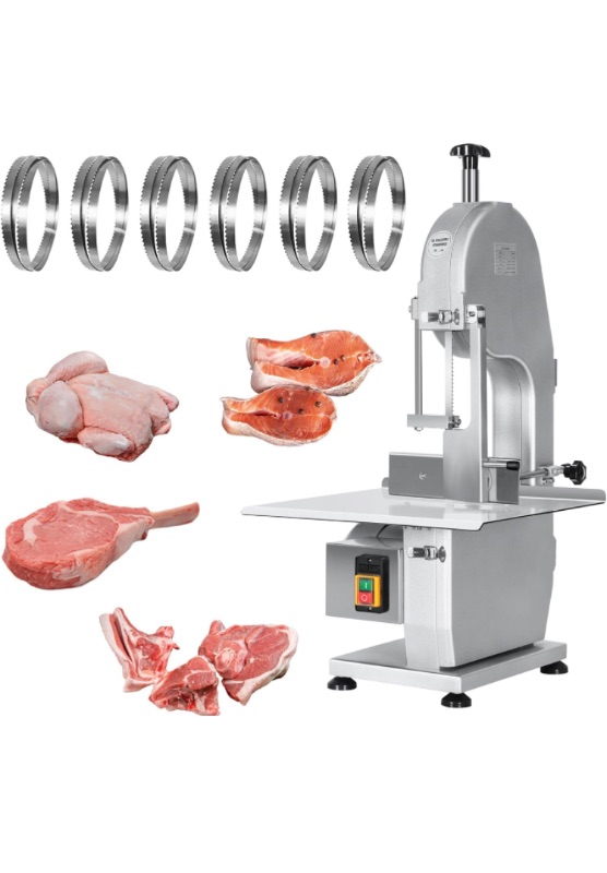 Photo 1 of 1500W Electric Meat Bone Saw Machine Commercial&Home Use Food Grade Cutter 0.6-5.9”Thickness, Butcher Band Saw Cutting Frozen Meat into Slice 20x15”Work Table for Chicken Fish Beef Bread https://a.co/d/6gcymEt