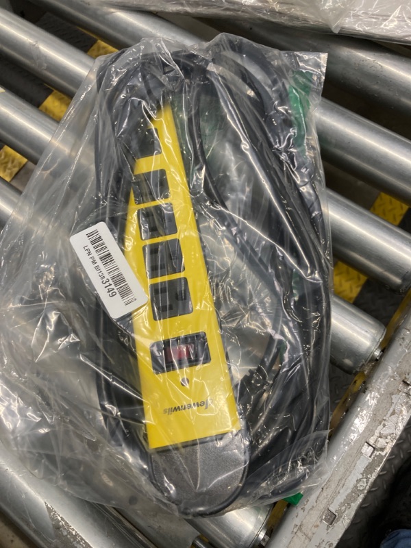 View 2 of DEWENWILS Metal Power Strip, 6-Outlet Heavy Duty Surge Protector with 15FT Long Cord, 14AWG/3C, 15A Circuit Breaker, 900 Joules, Low Profile Flat Plug, Wall Mountable, UL Listed Yellow