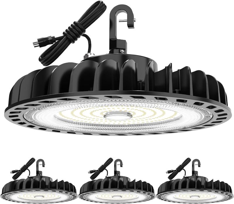 Photo 1 of Amico 250W 1 Pack UFO LED High Bay Light, 35,000lm LED High Bay Lights, AC100-277V High Bay LED Lighting with US Hook 5' Cable for Gym Factory Barn Warehouse, UL Listed