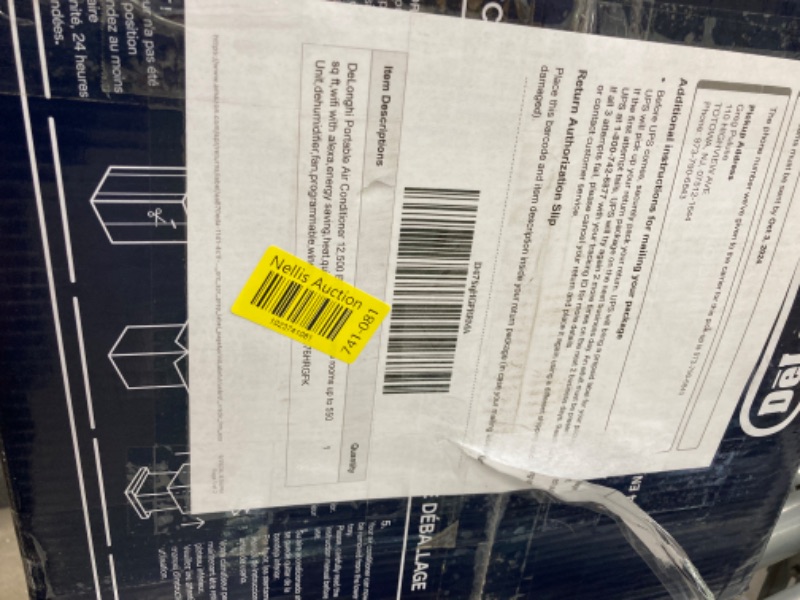 Photo 5 of ***FOR PARTS, DOES NOT WORK PROPERLY*** DeLonghi Portable Air Conditioner 12,500 BTU,cool extra large rooms up to 550 sq ft,wifi with alexa,energy saving,heat,quiet,remote,AC Unit,dehumidifier,fan,programmable,window venting kit,EL376HRGFK