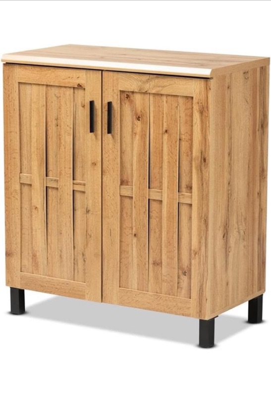 Photo 1 of Baxton Studio Patterson Modern and Contemporary Oak Brown Finished Wood 2-Door Kitchen Storage Cabinet https://a.co/d/7ArjegE