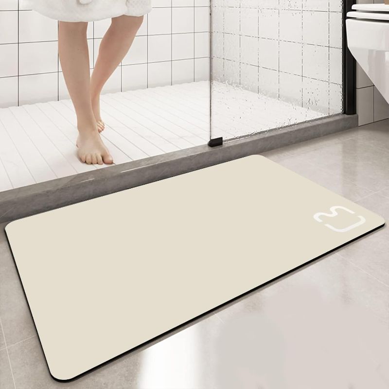 Photo 1 of ***(ITEM IS BEIGE)***
Diatomaceous Earth Bath mat Rubber Non-Slip Shower Mat Quick Dry Super Absorbent Bath Stone Mat Thin Bathroom Floor Mat Fit Under Door, in Front of Bathtub Shower Room, Machine Washable