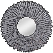 Photo 1 of Deco 79 Wood Starburst Wall Mirror, 48" x 1" x 48", Gray
