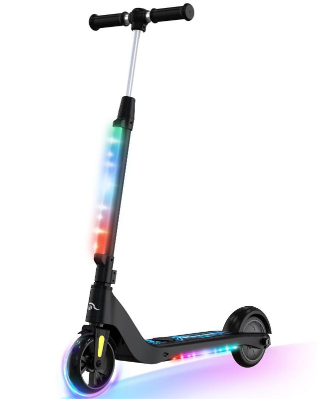 Photo 1 of EVERCROSS Electric Scooter for Kids Ages 4+, 5 mph & 40 mins of Ride, LED Colorful Lights, Adjustable Height and Lightweight, Gift for Kids, Black
