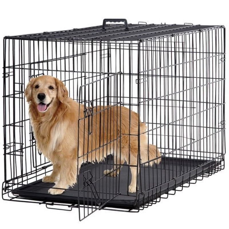 Photo 1 of BestPet Double-Door Metal Dog Crate with Divider and Tray, x-Large, 48"L
