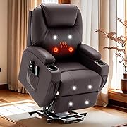 Photo 1 of Electric Recliner with Massage and Heating, Power Lift Recliner Chair for Elderly and Adults, Modern Reclining Chair with Remote Control, Cup Holder, and Faux Leather Upholstery
