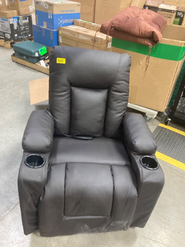 Photo 3 of Electric Recliner with Massage and Heating, Power Lift Recliner Chair for Elderly and Adults, Modern Reclining Chair with Remote Control, Cup Holder, and Faux Leather Upholstery
