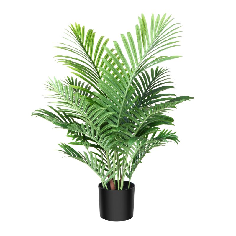 Photo 1 of 3 Feet Fake Majesty Palm Plant Artificial Majestic Palm Faux Ravenea Rivularis in Pot for Indoor Outdoor Home Office Store, Great Housewarming Gift, Set of 1
