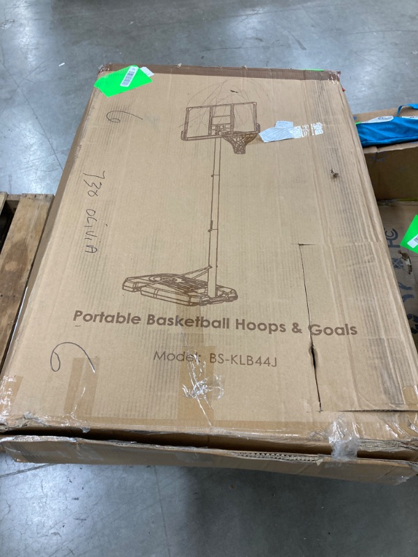 Photo 3 of ***SEE NOTES***Portable Basketball Hoop Goal Basketball Hoop System Height Adjustable 7 ft. 6 in..10 ft. with 44 inch Indoor Outdoor PVC Backboard Material
