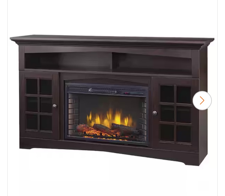 Photo 1 of 59 in. Freestanding Electric Fireplace TV Stand in Espresso