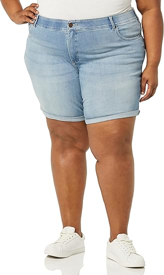 Photo 1 of Riders by Lee Indigo Women's Plus Size Modern Collection 8" Double Rolled Cuff Denim Short