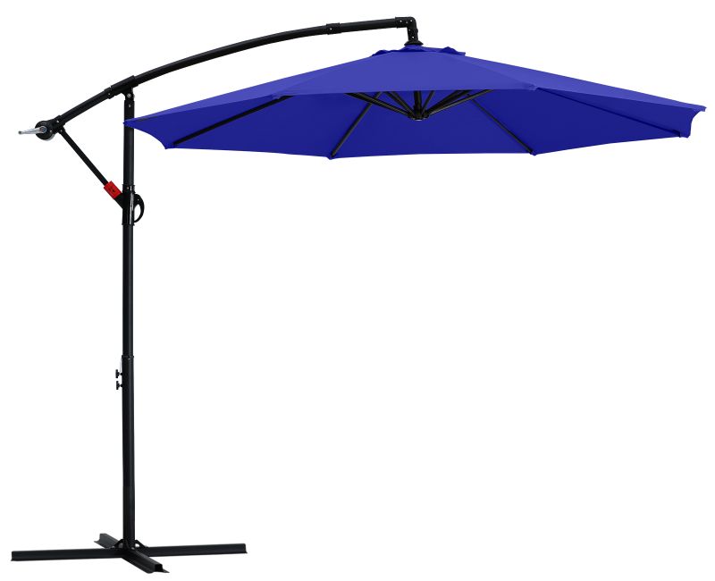 Photo 1 of ABCCANOPY 9 FT Patio Umbrellas with Crank & Cross Base for Garden, Backyard, Pool and Beach, 12+ Colors(blue)
