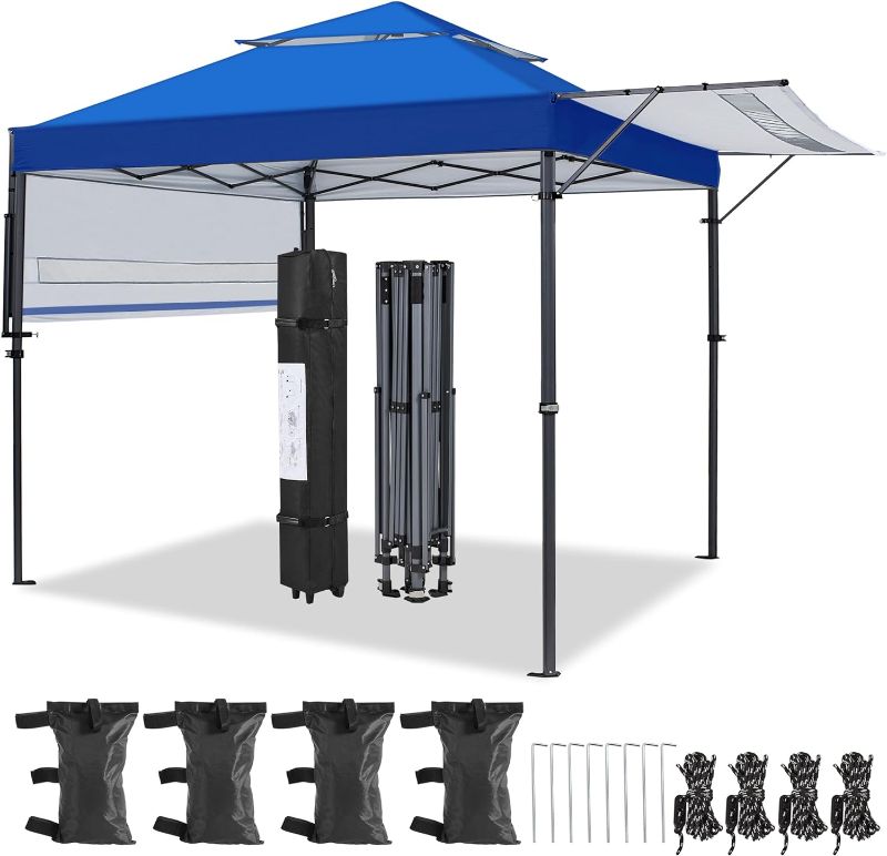 Photo 1 of 10x17ft Pop Up Canopy with Awnings, Outdoor Canopy Tent,